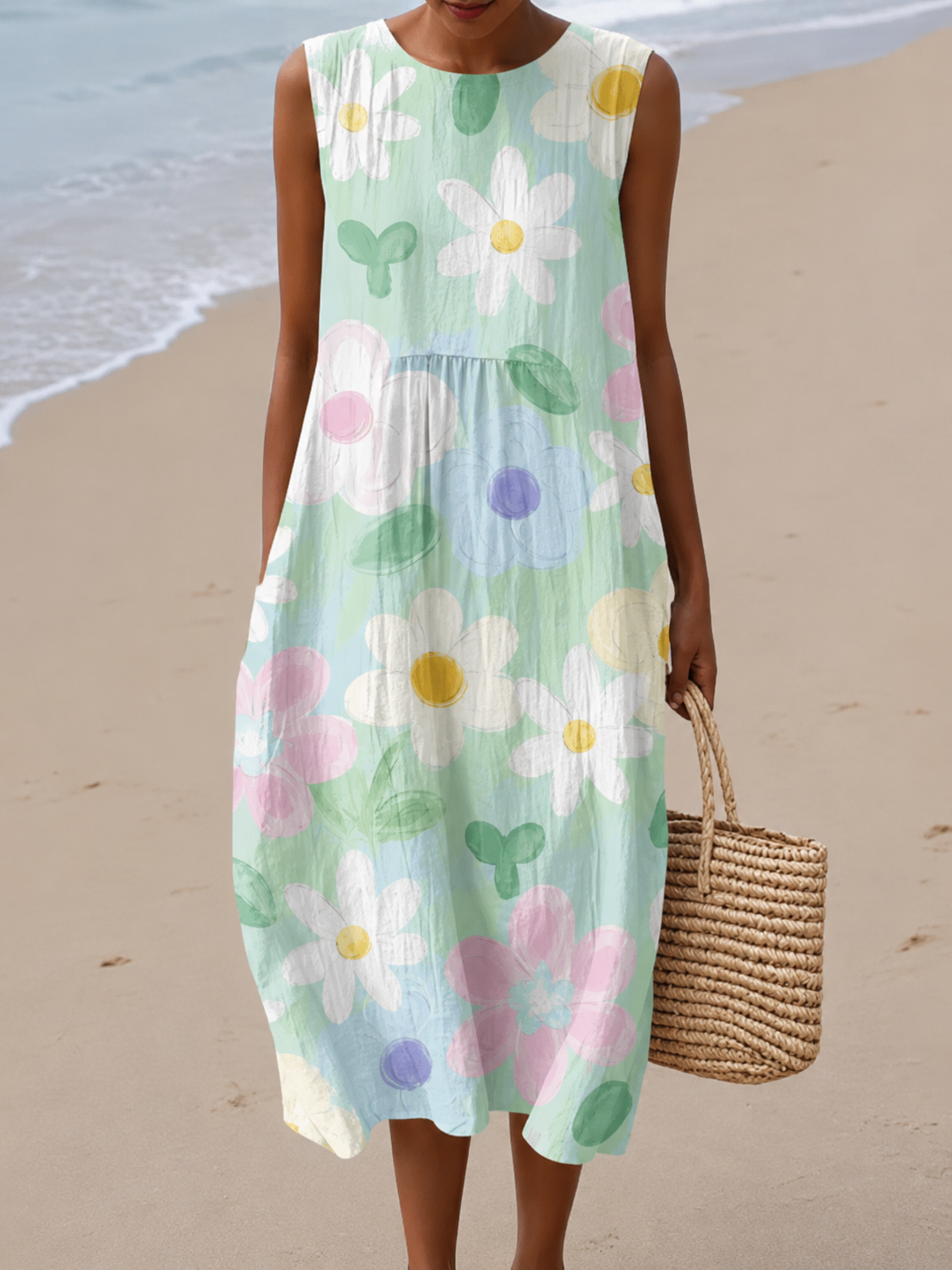 Erin™ Midi Floral Robe in Pastel