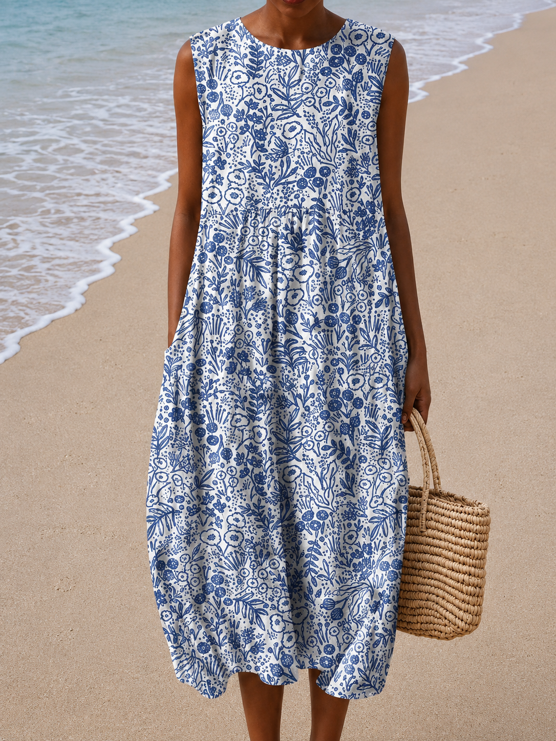 Ava - Robe Midi Décontractée Sans Manches pour Femmes