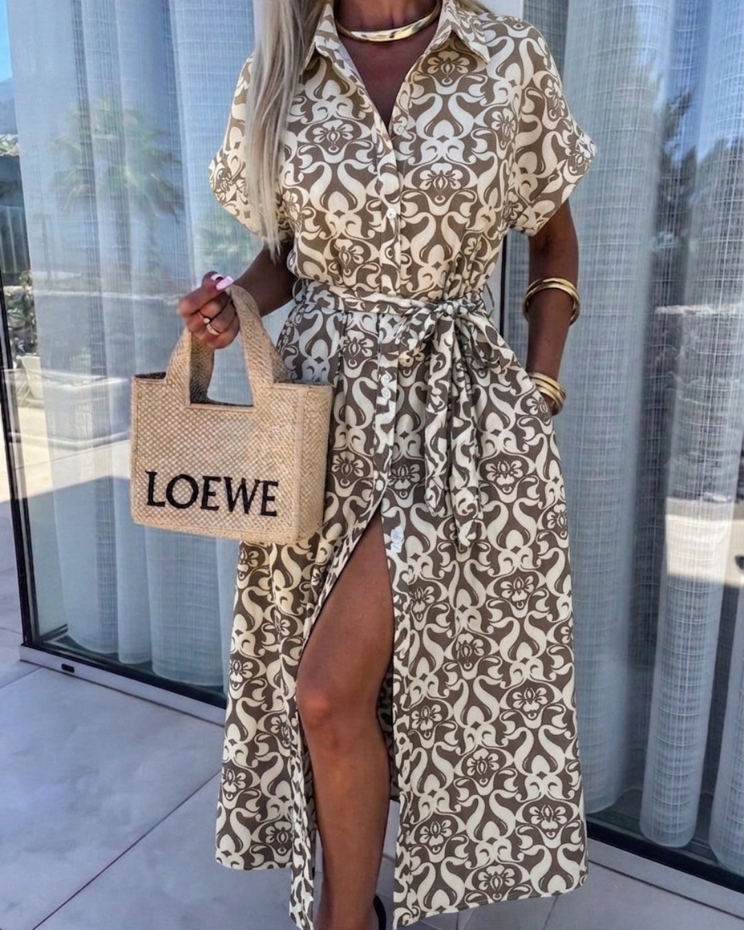 Khaki Lelie Maxi Dress