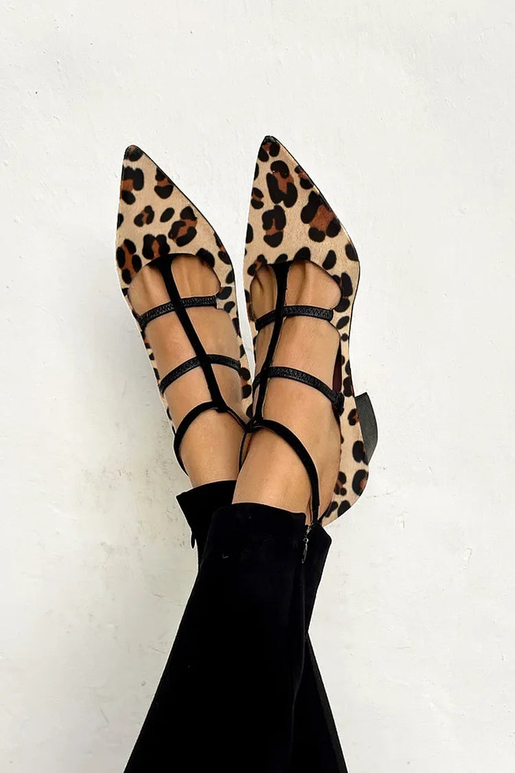 Bridget – Talons hauts ballerines à imprimé léopard