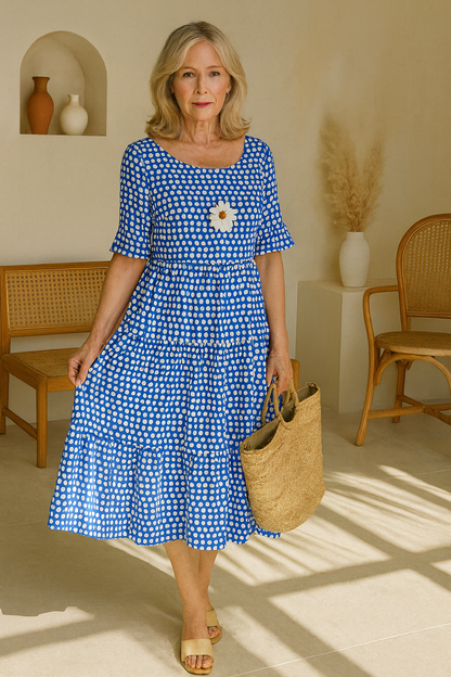 Iris – Robe midi sable élégante