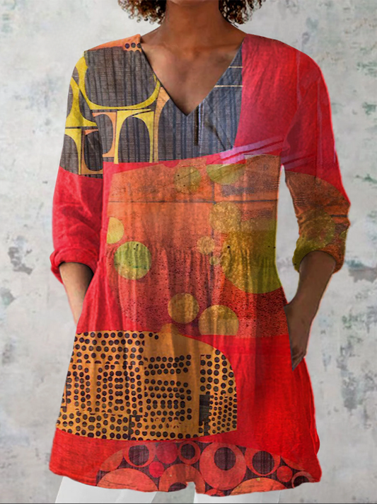Lucie | Longue Blouse avec Décolleté en V