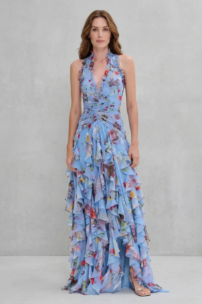 Robe Longue Élégante à Col Halter
