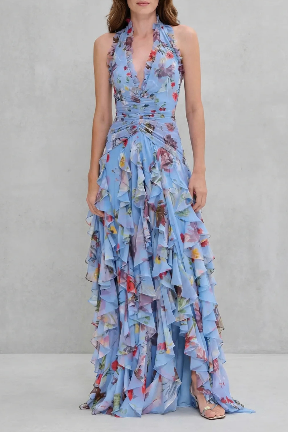 Robe Longue Élégante à Col Halter