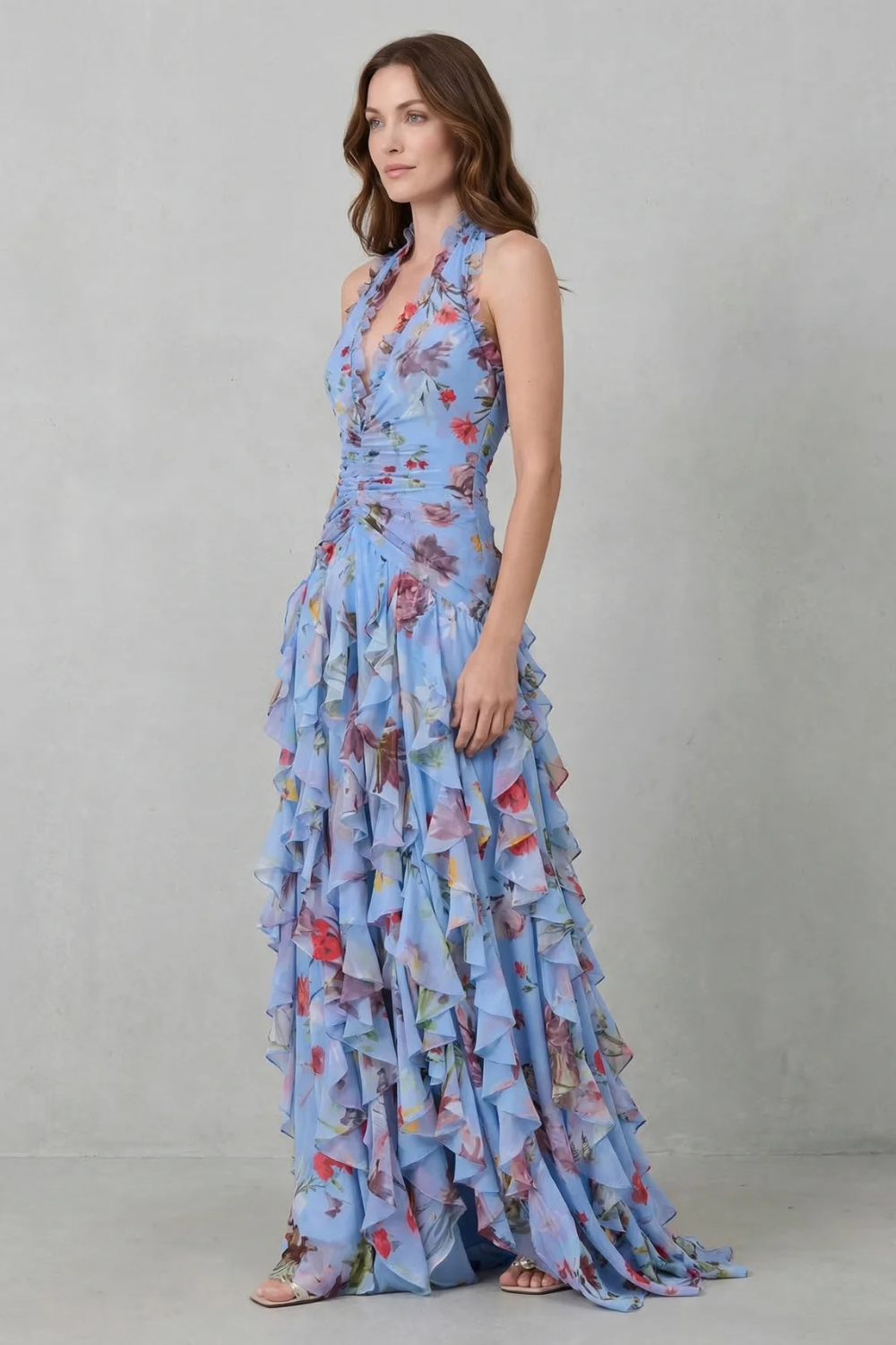Robe Longue Élégante à Col Halter