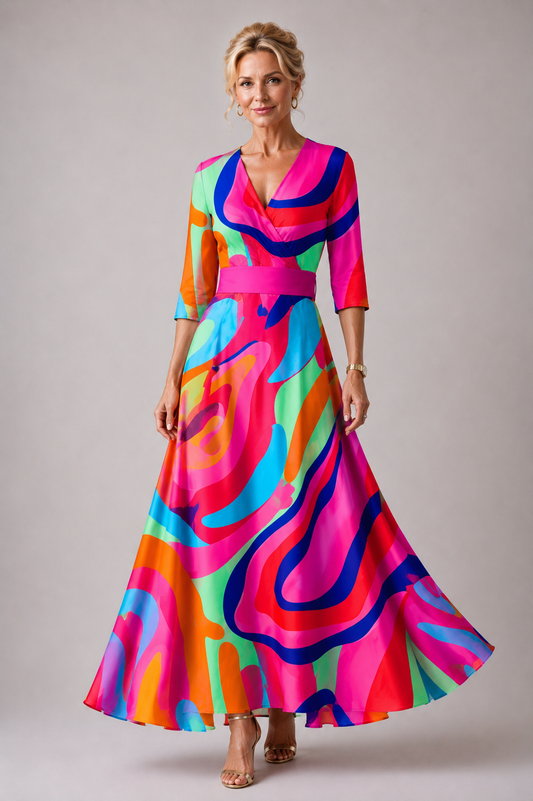 Inès | Robe confortable à col V pour tous les jours