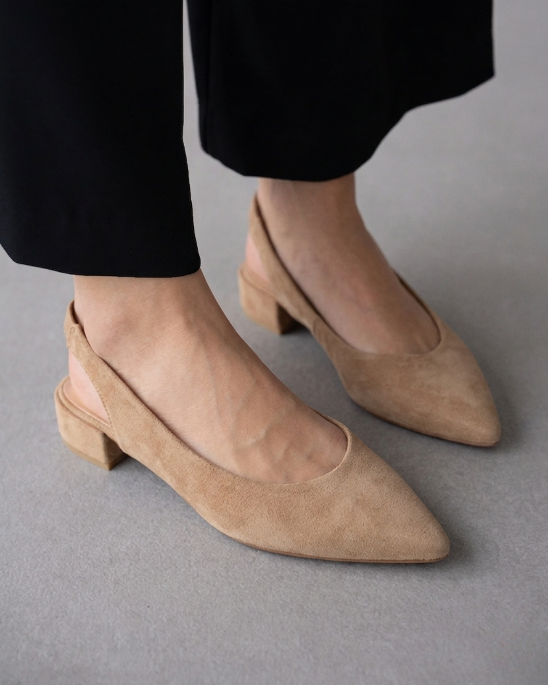 Claudia Khaki Block Heel