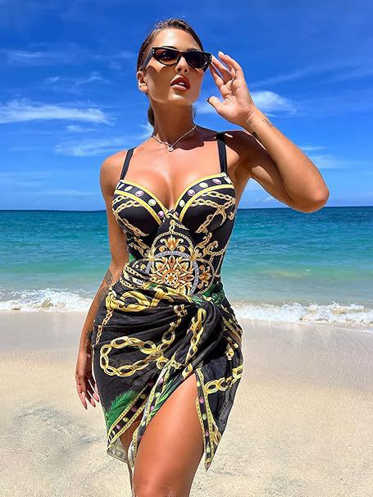 Maillot de Bain Femme – Ensemble avec Pareo Élégant