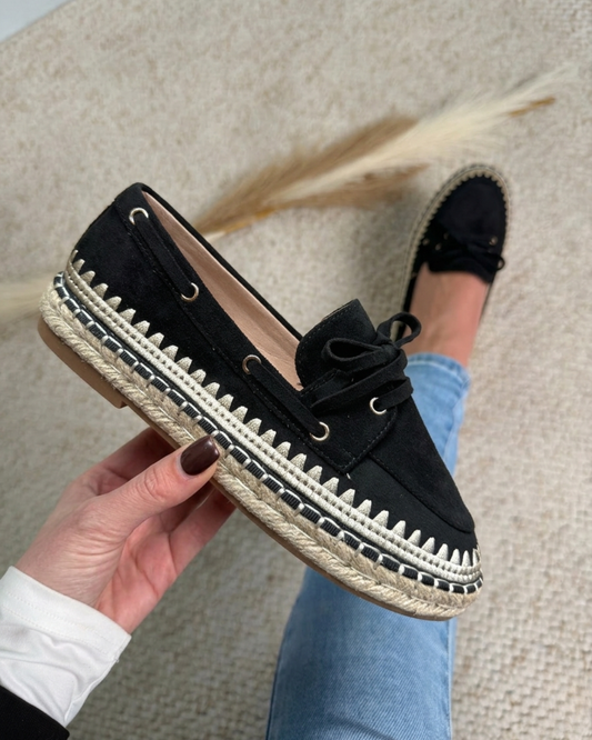 Tessa Black Moccasins