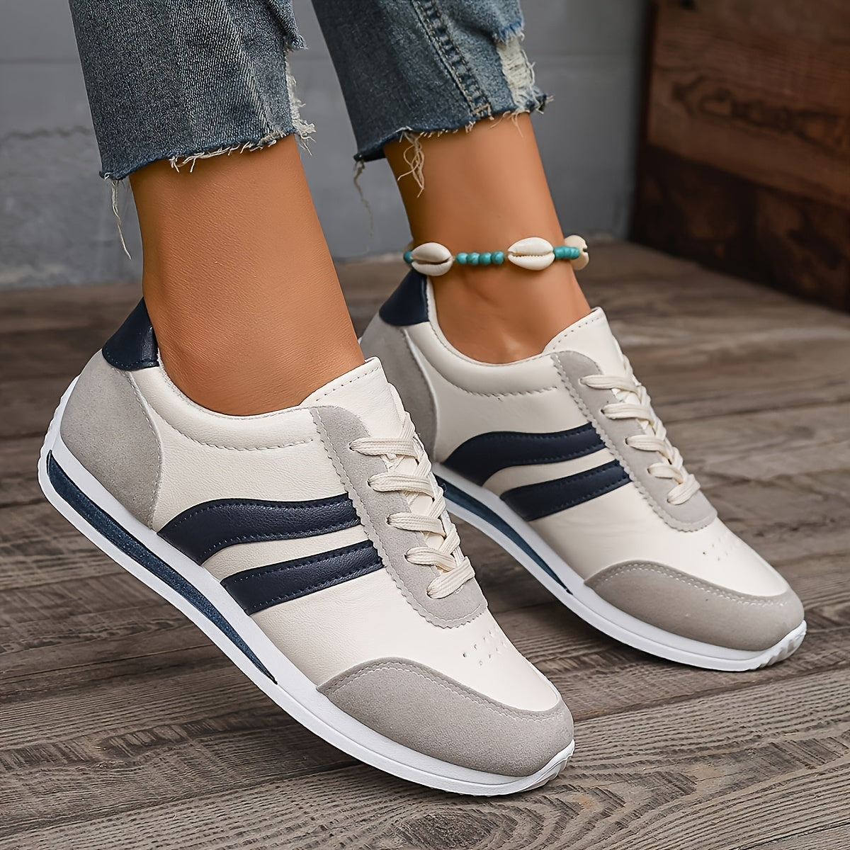 Lucienne™ — Sneakers blanches sportives élégantes confortables
